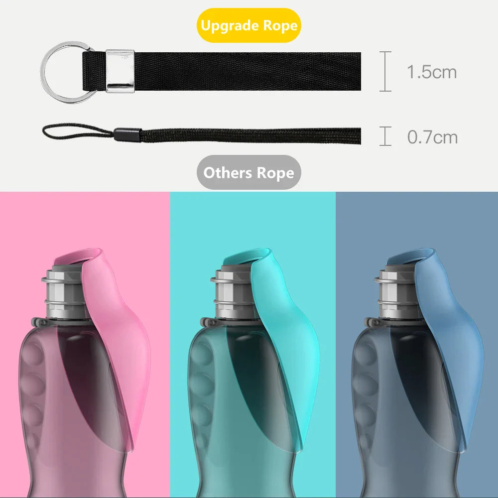 Portable 800ml Water Bottle with Feeder for Dogs โ Perfect for Travel
