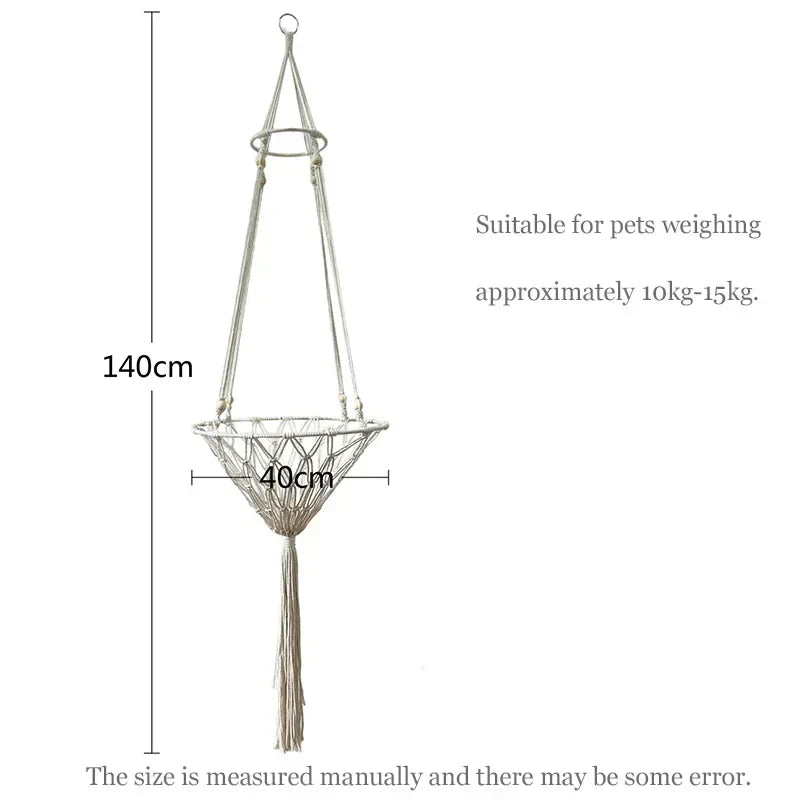 Hanging Hammock for Cats β Woven Cotton Bed & Swing