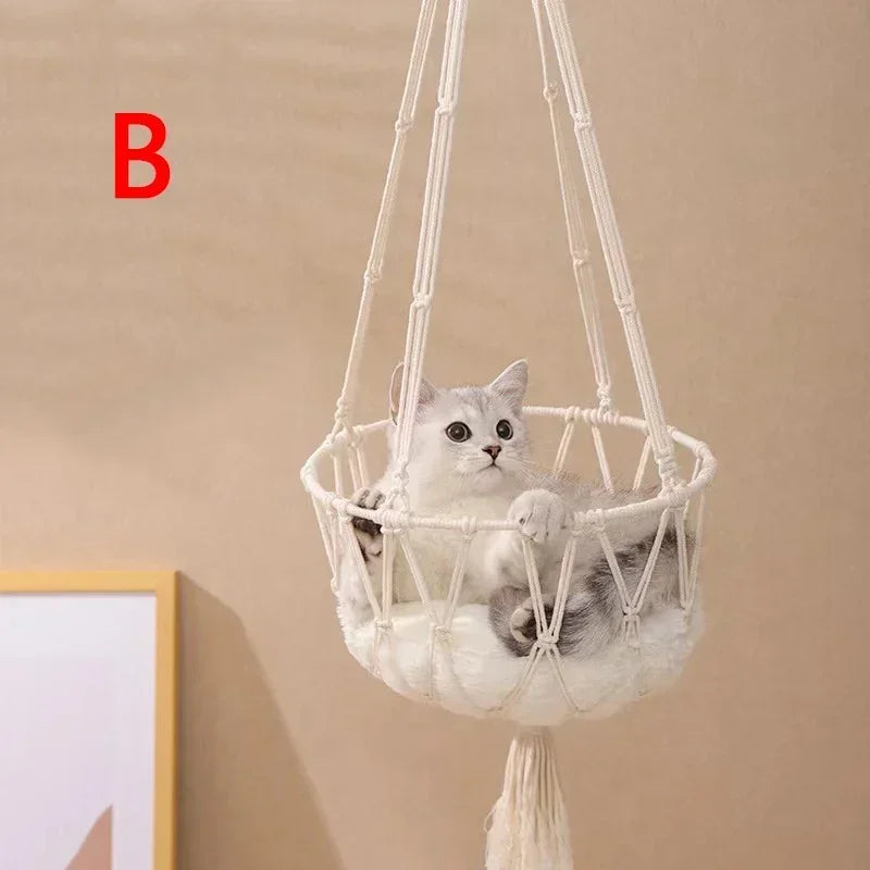 Hanging Hammock for Cats β Woven Cotton Bed & Swing
