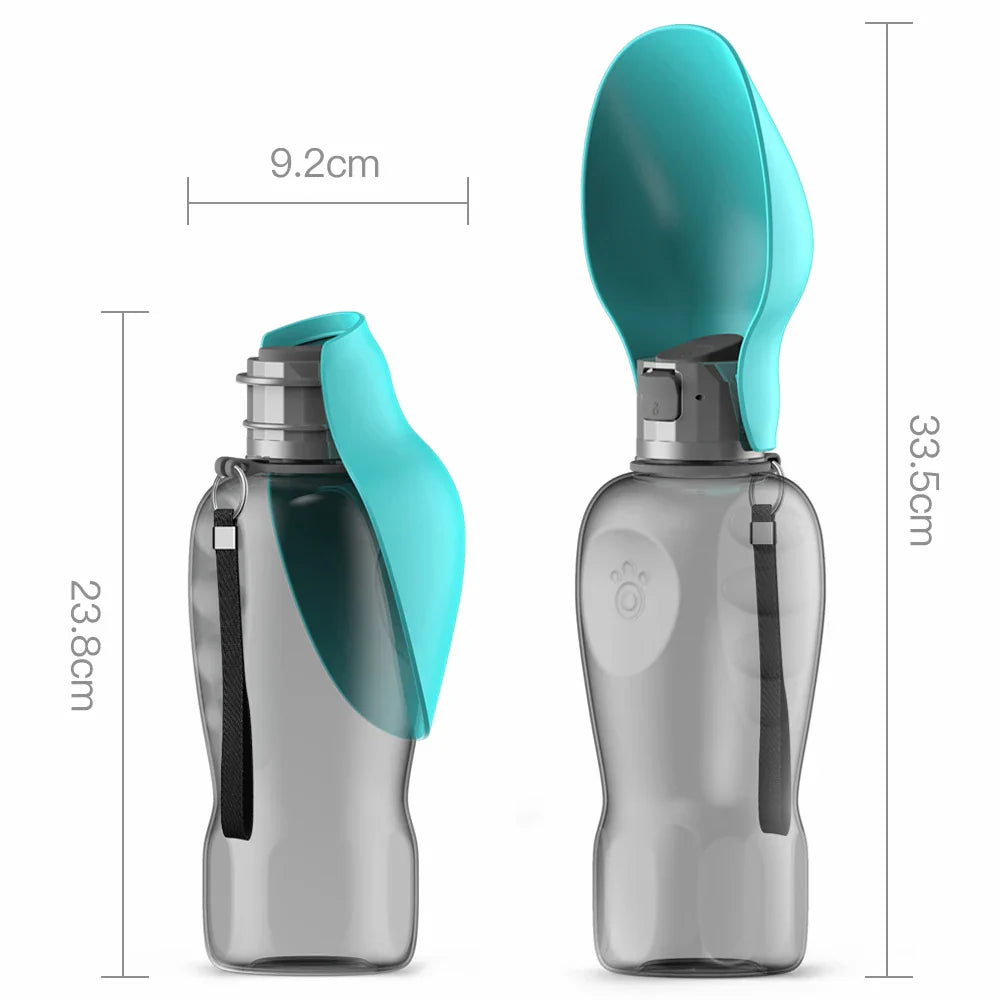 Portable 800ml Water Bottle with Feeder for Dogs – Perfect for Travel