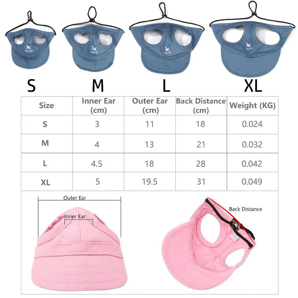 Pet Cap – Adjustable, Sun Protection, with Ear Openings
